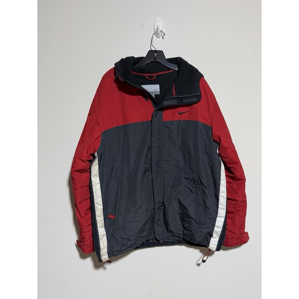Nike Red Men Large Coat Zip Up Hoodie Vintage RN#56323 CA# 05553